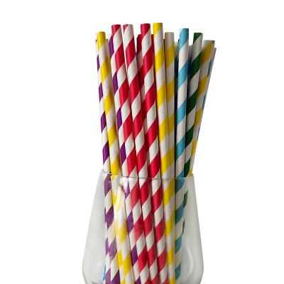 China Custom Color Party Milk Tea Wrapping Paper Striped Drinking Straws 4mm Disposable High Quality Biodegradable for sale