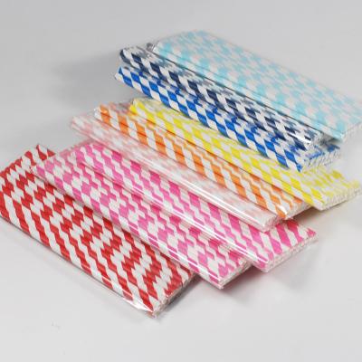 China Straw Bubble Tea Paper Drinking Straw Striped Paper 6*197mm Colorful Disposable Biodegradable Biodegradable for sale