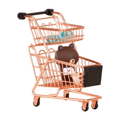 China Children's Toys Eco-friendly Mini Mini Shopping Cart Factory Double Mini Shopping Cart Creative Metal for sale