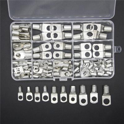 China 100 PCS Copper Lug Ring Wire Connectors Bare Cable Crimp Electrical Terminal SC6-25 for sale