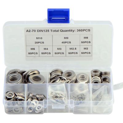 China 360pcs M2/2.5/3/4/5/6/8/10 Circular Stainless Steel 304 Seal Special Flat Pack for sale