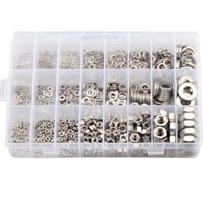 China Heavy Industry 304 Stainless Steel 304 1040pcs Washer M2-M10 Spring Washer Hexagon Nut Simple Assorted Pack for sale