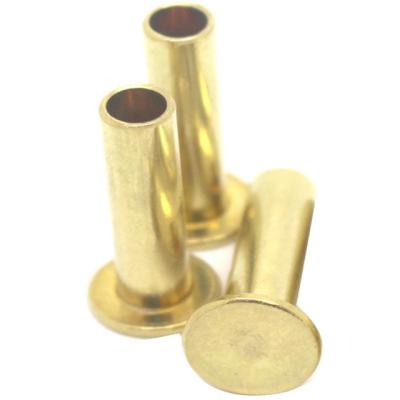 China Semi-hollow copper round head stainless steel supply round head rivet flat rivet car brake protection flat copper rivet for sale