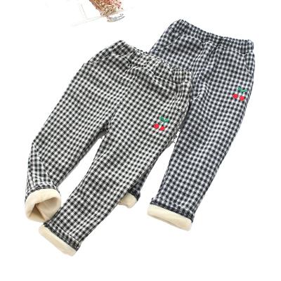 China Breathable Autumn And Winter Wear Western Style Loose Baby Double-Layer Flannel Pants Children'S Trousers Girls Casual Flannel Pants for sale