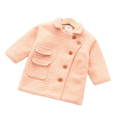 China New winter children's woolen coat breathable Korean foreign girls' style ferret woolen coat 2 to 8 years old foreign girls' woolen coat for sale