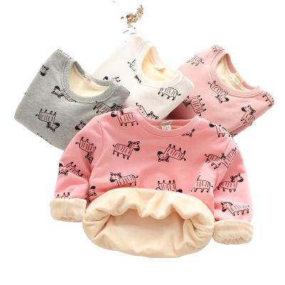 China CuHK children's fashion children's fleece tops autumn and winter foreign style children's new winter thick breathable hoodie for sale