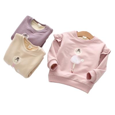 China Breathable Children's Autumn/Winter Thick Children Big Dance Dress Girls Printed Warm Girls Fleece Top Hoodie for sale