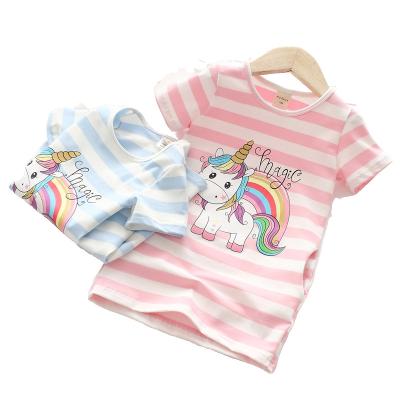 China 2023 new summer style children's T-shirt girls summer short-sleeved dress foreign pure cotton clothes large breathable children's summer for sale