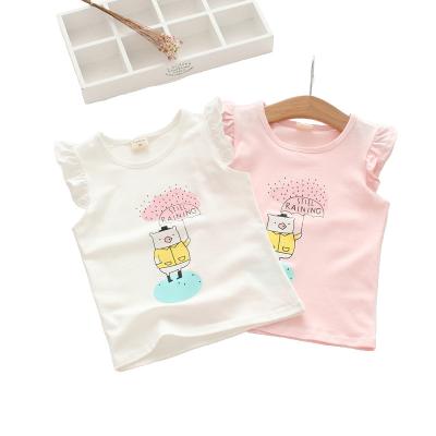 China Summer Breathable All Over Thin T Kids Cotton Lace T-shirt Short Sleeve Girls Top for sale