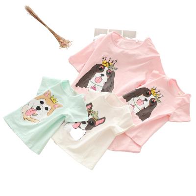 China Summer Middle Kids Cute Breathable New Large Half-sleeved Loose Girls White Cotton T-shirt Short Sleeve T-shirt for sale