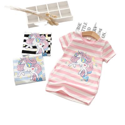 China Big size children's breathable upper children's cotton Western clothing summer style short-sleeved T-shirt for girls for sale