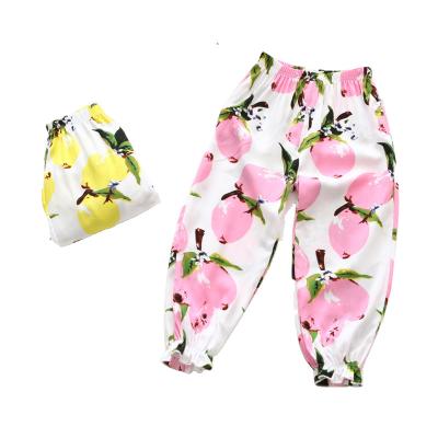 China Summer Children's Breathable Rayon Bloomers Men And Girls Pajamas Kids Mosquito Repellent Pants Large Air Conditioning Silk Home Trousers Pants for sale