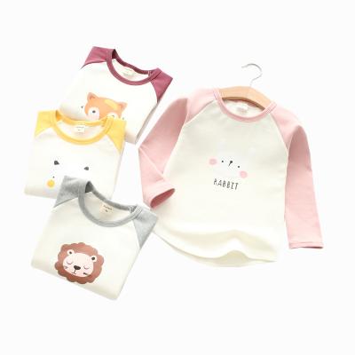 China New Korean version of the girls' long sleeve breathable T-shirt autumn with the top of the shoulder sleeves foreign children's underlay for sale