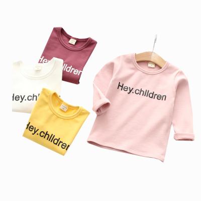 China Girls' Breathable Cotton Long Sleeve T-shirt Autumn Spring Tops Baby Kids Baby Basic Shirt and Autumn Children's Clothing for sale