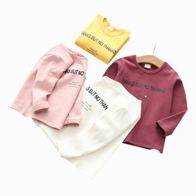 China Breathable children's long sleeve T-shirt for girls pure cotton spring and autumn new style foreign children's low top for sale