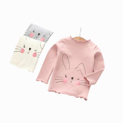 China Baby Girls Cotton Baby Girls Clothes Knit Children's Long Sleeve T-shirt Children's Big Kids Breathable Clothes for sale