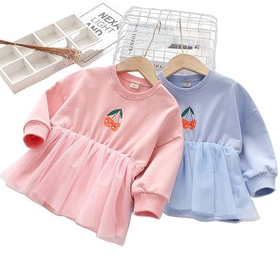 China Foreign style Korean version of breathable spring and autumn girl small casual lon hoodie girl skirt contrast color children's long sleeves for sale