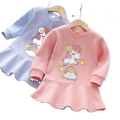 China baby girl princess dress fashion cartoon skirt small children's hoodie dress spring and autumn children's Anti-wrinkle girls' dress for sale