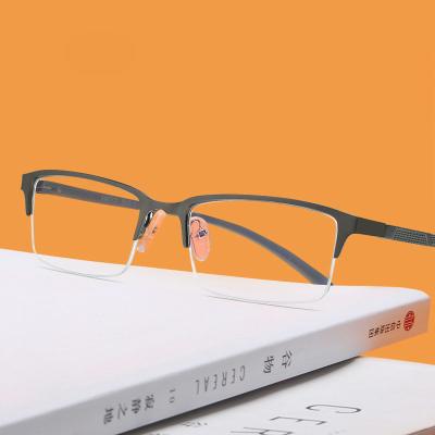 China For High Quality Blue Lightweight Aluminum Anti Magnesium Reading Glasses Half Frame Glasses Blue Light Eyewear for sale