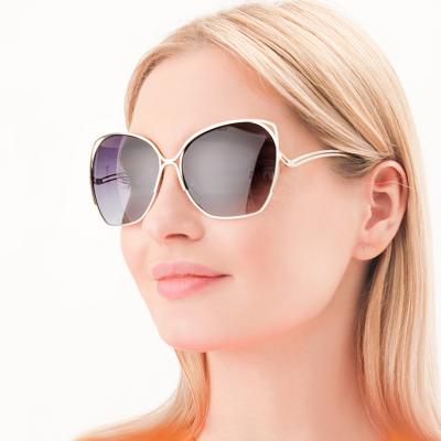 China New Fashion Sunglasses Metal Frame Korean Cat Eye Polarized Small Shades Face Sunglasses For Women for sale