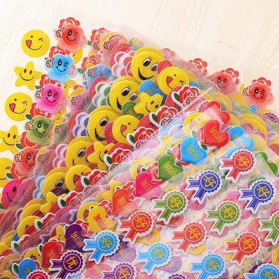 China Waterproof+Eco-friendly Reward Sticker Flower Red Five-pointed Star Cute Printing Smiley Sticker for sale