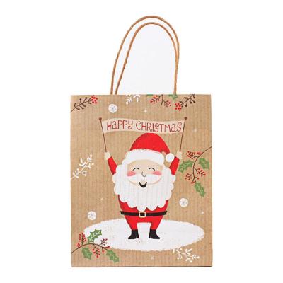 China Recyclable Packaging Recycled Paper Reusable Luxury Brown Christmas Gift Custom Eco Friendly Paper Bag for sale