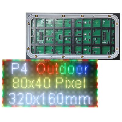 China P4 LED Screen Panel Module 320*160mm Outdoor Full Color Scan 80*40pixels 1/10 SMD RGB P4 LED Display Panel Module for sale