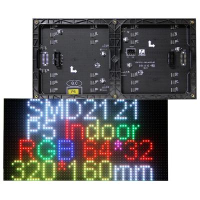 China P5 LED Screen Panel Module 320*160mm Indoor Full Color Scan 64*32pixels 1/16 SMD2121 RGB P5 LED Display Panel Module for sale