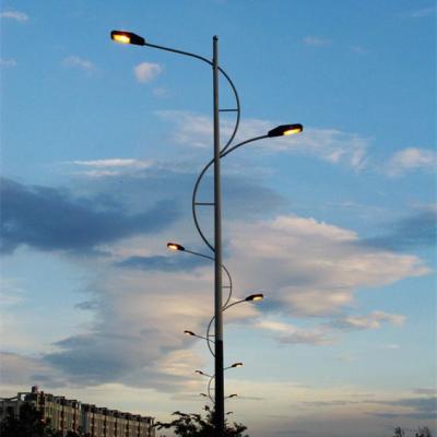 China Wholesale Drawing Double Square Factory 10m Meters Arm Road Lighting Pole for sale