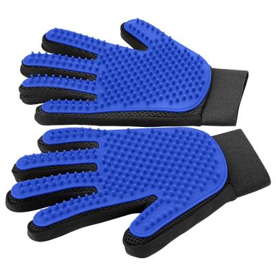 China Viable Delomo Soft Deshedding Brush Glove - Effective Pet Hair Remover Increased Five Finger Design Delomo Pet Grooming Glove for sale