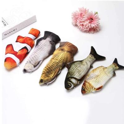 China Viable Electronic Fish Toy Realistic Interactive USB Cat Toy Plush Cotton Indoor Cat Fish Charging Cat Toy Fish for sale