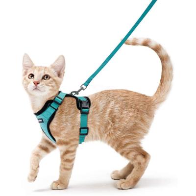 China rabbitgoo Cat Harness and Soft Adjustable Leash Escape Proof Vest Arms Breathable Jacket Easy Control Reflective Markings for sale