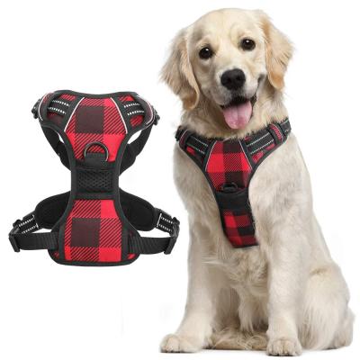 China Dogs Plaid Designer Custom Safety Dog Red Scottish Harness for sale