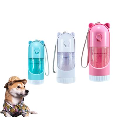 China Dog Travel Water Bottle Non-automatic Leak Make Plastic Foldable Outdoor Drinking Portable Dispenser Botella Perro 220ML Heavy Duty Bottle Water Cup for sale