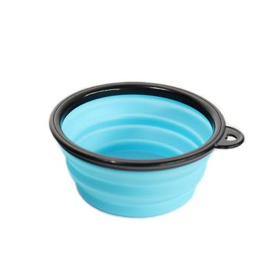 China Portable Small Animal 350ml 650ml 1000ml Large Silicone Folding Pet Dog Puppy Food Container Driver Dish Bowl Collapsible Bowl Outdoor Travel for sale