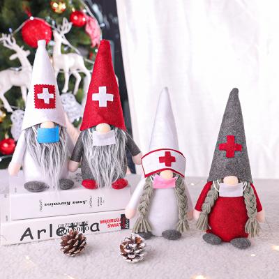 China Fabric Christmas decorations, doctors, nurses, faceless Santa Claus dolls, ornaments, gifts, Christmas figurines for sale