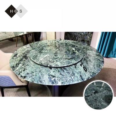 China Adjustable (other) Huashow Marmo Marble Parada Green stone countertop round table dining room furniture restaurant furniture for sale