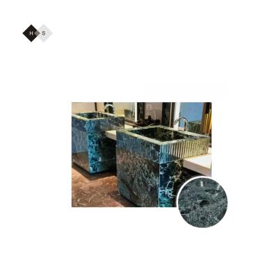 China Modern Huashow Marmo Green Parada marble bathroom vanity with sink vanity for makeup table dressing table vanities makeup for sale