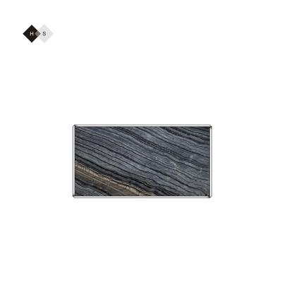 China Modern Huashow Marmo Engineering Black Wood Marble Slabs marble flooring Wall Panels outdoor tiles for sale