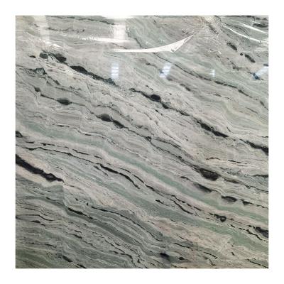 China Single Skirt Factory Direct Supplier Polished Turquoise Mint Green Book Matched Wall Flooring Countertops Tiles Dreaming Green Marble for sale