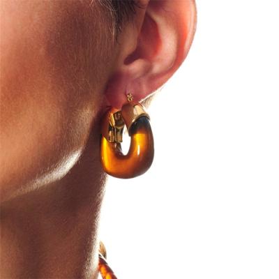 China 2023 New Design Vintage Boho Jewelry Neo-Gothic Acrylic Resin Transparent Geometric Stud Earrings For Women for sale