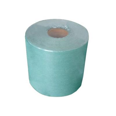 China Good Absorptivity 55%Woodpulp +45% Anti-Pull Polyester Lint Free Non Woven Fabric Industrial Green Roll for sale