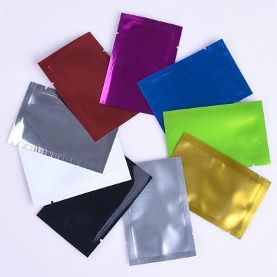 China Custom Printed Moisture Proof Aluminum Foil Mylar Heat Seal Open Top Bags 3 Sides Aluminum Foil Sealing Bag For Food Storage for sale