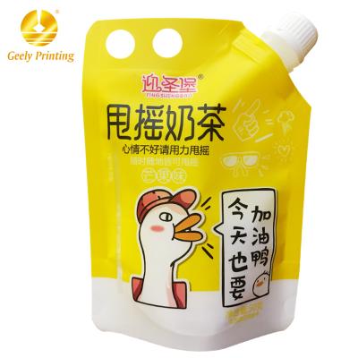 China Geely Moisture Proof Factory Customized Rack Up Spout Packaging Bags Plastic Bag Spout Stand Spout Bag With Logo for sale