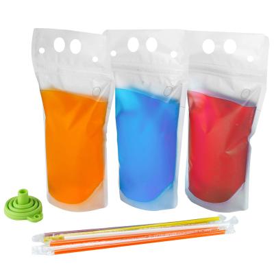 China Customized Moisture Proof Beverage Juice Beverage Pouch Packaging Holder Packaging Disposable Beverage Pouch With Straw for sale