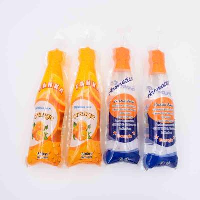 China Moisture Proof Disposable Bottle Shape Liquid Juice Pouch Bottle Fruit Juice Liquid Pouch For Water Packaging for sale