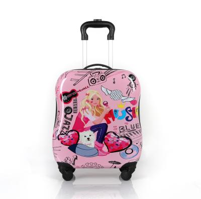 China Custom Design Kids Luggage New ABS PC Printing Cartoon Pattern Kid Trolley Travel Suitcase Customized Children Hand Luggage for sale