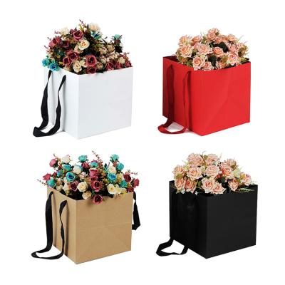 China Square Bottom Recyclable Brown Rope Kraft Paper Handle Paper Bags For Cakes And Gifts for sale