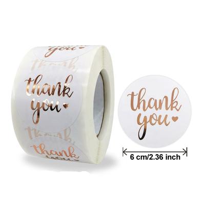 China 500pcs Waterproof 6cm Thank You Round Sticker Packing Label Seal Gold Foil Sticker Big Thank You Stickers for sale