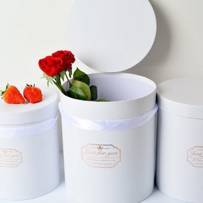 China High Recyclable 3 Pcs Round Flower Box Set Bouquet Packaging Luxury Round Paper Gift Box For Flower for sale